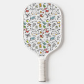 Raquette De Pickleball Monogramme personnalisé Motif Kawaii (Recto)