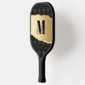 Raquette De Pickleball Monogramme personnalisé Nom de script élégant (Gauche)