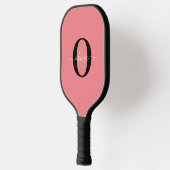 Raquette De Pickleball Monogramme personnalisé Nom de script noir blanc r (Gauche)