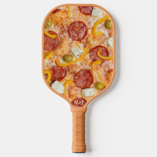 Raquette De Pickleball monogramme personnalisé PIZZA (Recto)