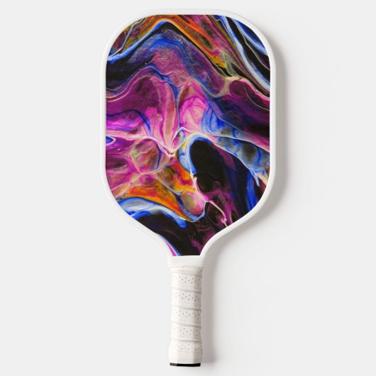 Raquette De Pickleball Monogramme Personnalisé Rich Blue Agate Éclats (Verso)
