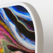 Raquette De Pickleball Monogramme Personnalisé Rich Blue Agate Éclats (Détail gauche)