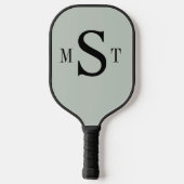 Raquette De Pickleball Monogramme personnalisé Sage vert (Verso)