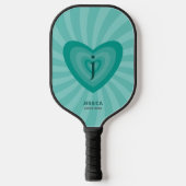 Raquette De Pickleball Monogramme personnel Cyan Super inspiré par Retro (Recto)