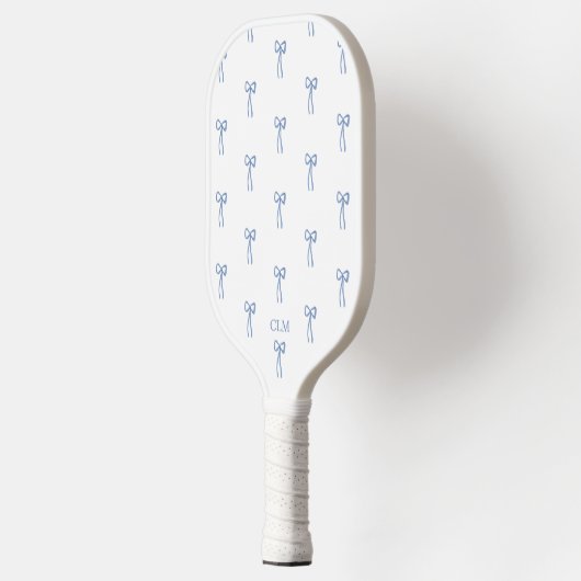 Raquette De Pickleball Monogramme Petit Bow bleu (Gauche)