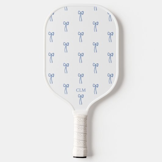 Raquette De Pickleball Monogramme Petit Bow bleu (Verso)