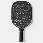 Raquette De Pickleball Monogramme Phases Lune Abstraite (Verso)