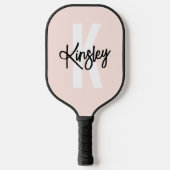 Raquette De Pickleball Monogramme Pinceau Script rose (Recto)