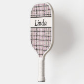 Raquette De Pickleball Monogramme Preppy Pink Tweed (Gauche)