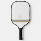 Raquette De Pickleball Monogramme rayures rétro chic (Recto)