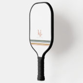Raquette De Pickleball Monogramme rayures rétro chic (Gauche)