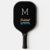 Raquette De Pickleball Monogramme réflexion Simple minimaliste moderne (Verso)