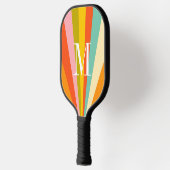 Raquette de Pickleball monogramme rétro à rayures  (Gauche)