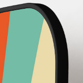 Raquette de Pickleball monogramme rétro à rayures  (Détail gauche)