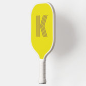 Raquette De Pickleball Monogramme Rétro Jaune (Gauche)