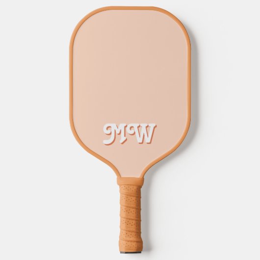 Raquette De Pickleball Monogramme rétro orange simple (Recto)