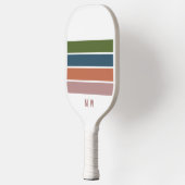 Raquette De Pickleball Monogramme Retro Stripes Pickleball Paddle (Gauche)