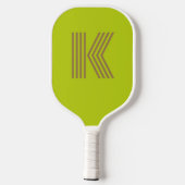 Raquette De Pickleball Monogramme rétro vert (Verso)