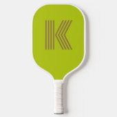 Raquette De Pickleball Monogramme rétro vert (Recto)