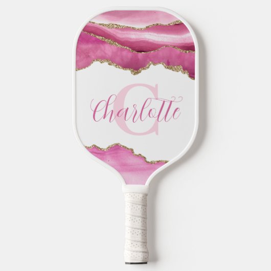 Raquette De Pickleball Monogramme rose (Recto)