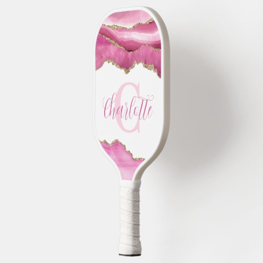 Raquette De Pickleball Monogramme rose (Gauche)