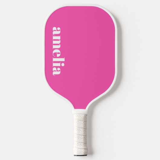 Raquette De Pickleball Monogramme rose chaud moderne (Recto)