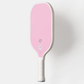 Raquette De Pickleball Monogramme rose et blanc pagaie (Gauche)