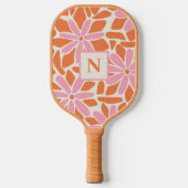 Raquette De Pickleball Monogramme rose et orange (Recto)