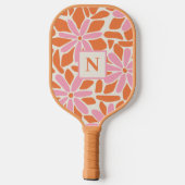 Raquette De Pickleball Monogramme rose et orange (Verso)