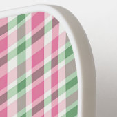 Raquette De Pickleball Monogramme rose et vert preppy (Détail gauche)