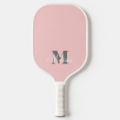 Raquette De Pickleball Monogramme rose féminin élégant moderne Nom (Recto)