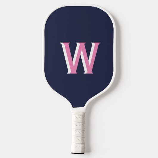 Raquette De Pickleball Monogramme rose marine Pickleball Paddle (Verso)