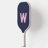 Raquette De Pickleball Monogramme rose marine Pickleball Paddle (Gauche)