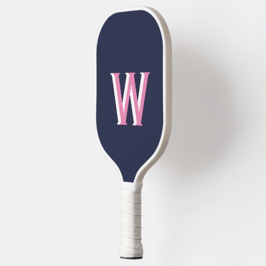 Raquette De Pickleball Monogramme rose marine Pickleball Paddle (Gauche)