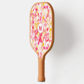 Raquette De Pickleball Monogramme rose Motif Abstrait (Gauche)