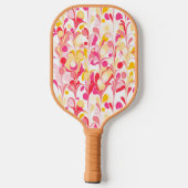 Raquette De Pickleball Monogramme rose Motif Abstrait (Verso)