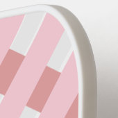 Raquette de Pickleball Monogramme Rose Pâle Rayée (Détail gauche)