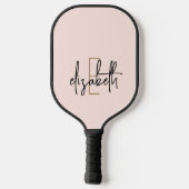 Raquette De Pickleball Monogramme rose vif moderne (Verso)