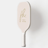 Raquette De Pickleball Monogramme Script Moderne Fille (Gauche)