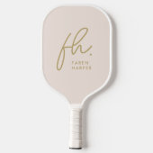 Raquette De Pickleball Monogramme Script Moderne Fille (Verso)