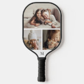 Raquette De Pickleball Monogramme simple 3 photo Collage (Verso)