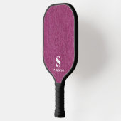 Raquette De Pickleball Monogramme Simple Moderne Imprimé Denim Orchidée (Gauche)