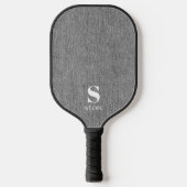 Raquette De Pickleball Monogramme Simple moderne Lt Grey Denim Imprimer (Recto)