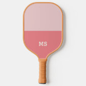 Raquette De Pickleball Monogramme Simple Moderne Minimal (Verso)