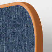 Raquette De Pickleball Monogramme Simple Moderne Moyen Bleu Denim Imprime (Détail gauche)