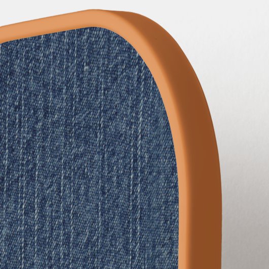 Raquette De Pickleball Monogramme Simple Moderne Moyen Bleu Denim Imprime (Détail gauche)