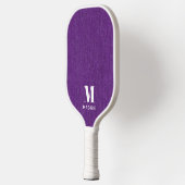 Raquette De Pickleball Monogramme Simple Royal Purple Denim Imprimer (Gauche)