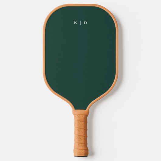 Raquette De Pickleball Monogramme simple vert foncé (Recto)