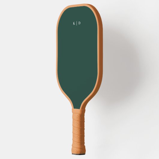 Raquette De Pickleball Monogramme simple vert foncé (Gauche)