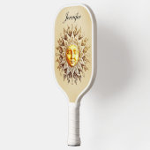 Raquette De Pickleball Monogramme solaire céleste rétro Zodiac (Gauche)